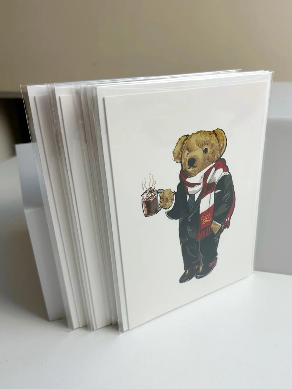 Polo Ralph Lauren Polo Bear with Hot Cocoa Blank Cards Stationary Set Of 11 NWT